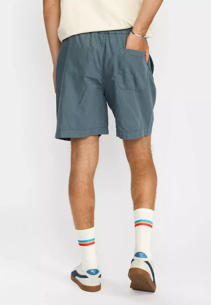 Revolution Dustblue Linen Shorts Herren blau